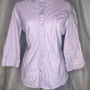 GAP Women's Size L Purple Lavender Button Down Long Sleeve Shirt Cotton